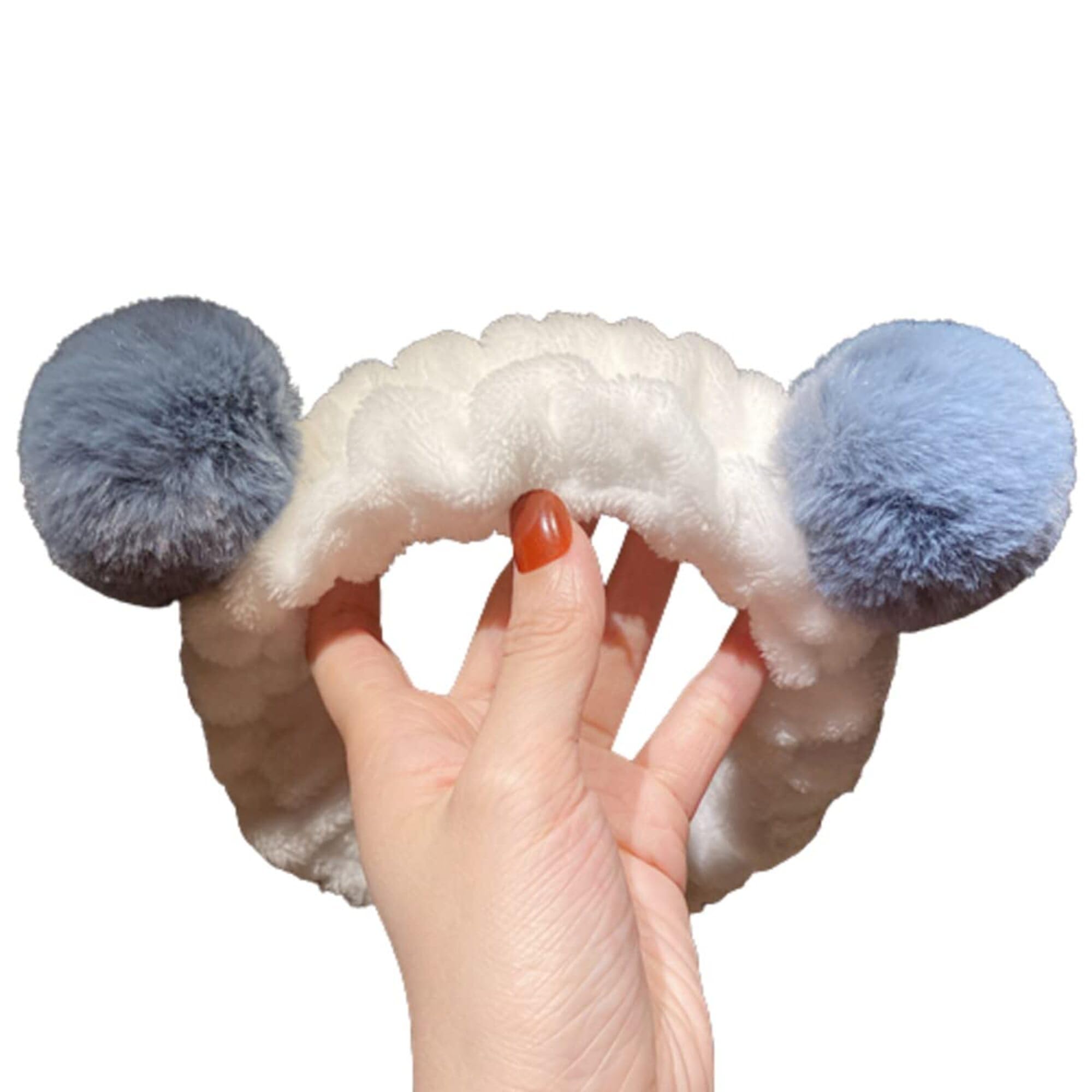 momisy Elastic Women's Lovely Hair Band Wash Face Spa Headband-Washable Facial Band Makeup Wrap Headbands Fits All Head Sizes (Panda White Grey)-picture-38