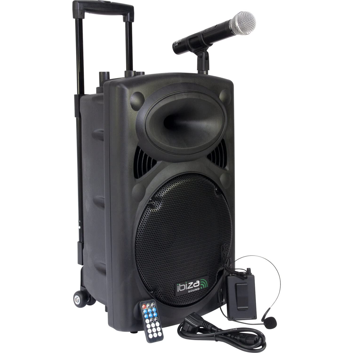 Ibiza Sound - PORT12VHF-BT - Système Actif Amplifié sur Batterie 1400W Sonorisation Musiciens DJ USB Bluetooth Mobile