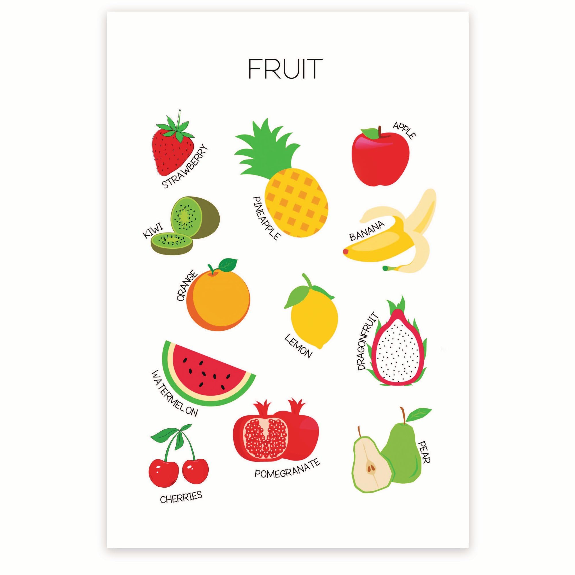 Amazon.com: Bliss Monkey Co. Fruit Diagram Poster - Fruit