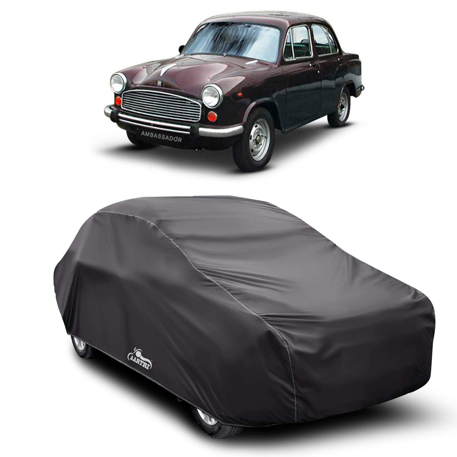 DREAM STORE - Water Resistant - dust Proof - car Body Cover for Compatible with HM Ambassador car Cover - Water Resistant UV Proof - car Body Cover (Grey Without Mirror)