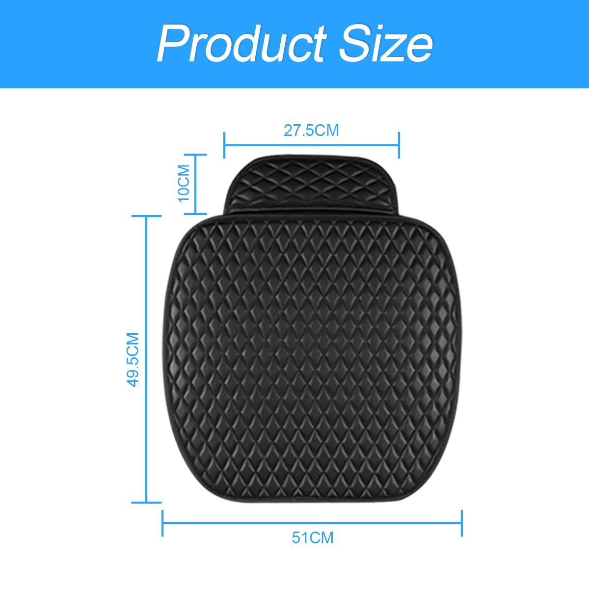 CGEAMDY 2 Cuscino per Sedile Auto Coprisedile, Auto Anteriori Soft Confortevole Protezione per Sedile Coprisedili Sedile, Allevia l'affaticamento e Il Disagio, Adatto a Tutti i Tipi di Auto (Nero)