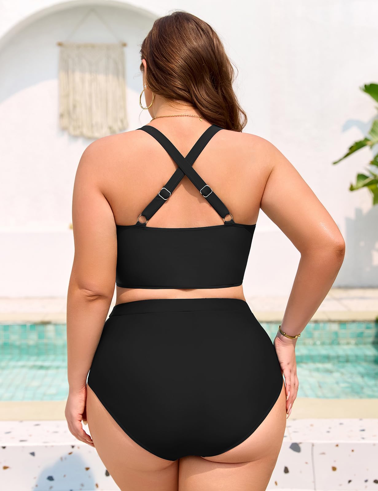 Nadeer Conjunto De Bikini De Talla Grande Reductor Cintura Alta Push Up Mujer Ropa De Playa