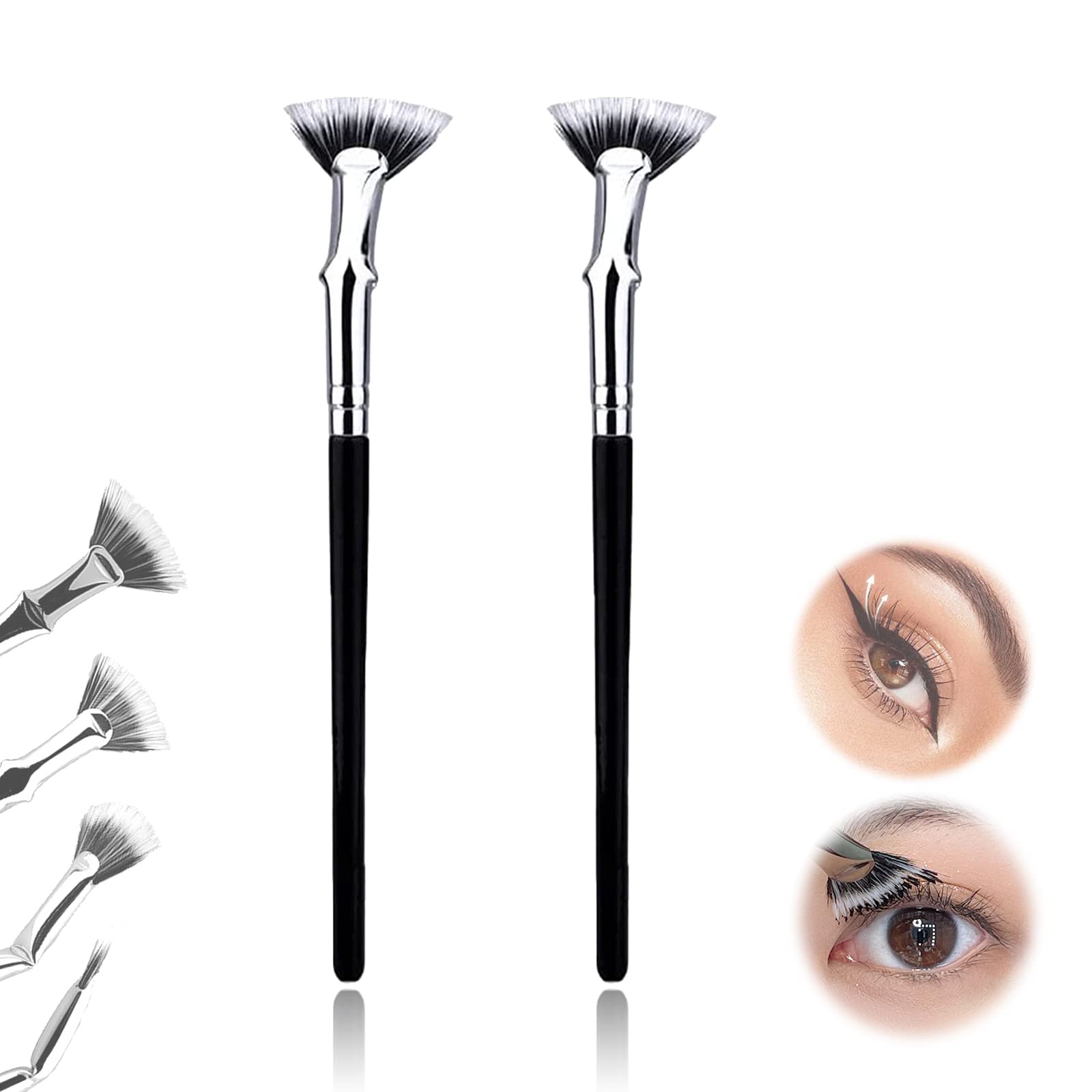Dolly Mascara Fan Brush, Dolly Mascara Fan Brush Anjoize, Anjoize Eyelash Brush Creates Flawless, Clump-Free Lashes (2pcs)