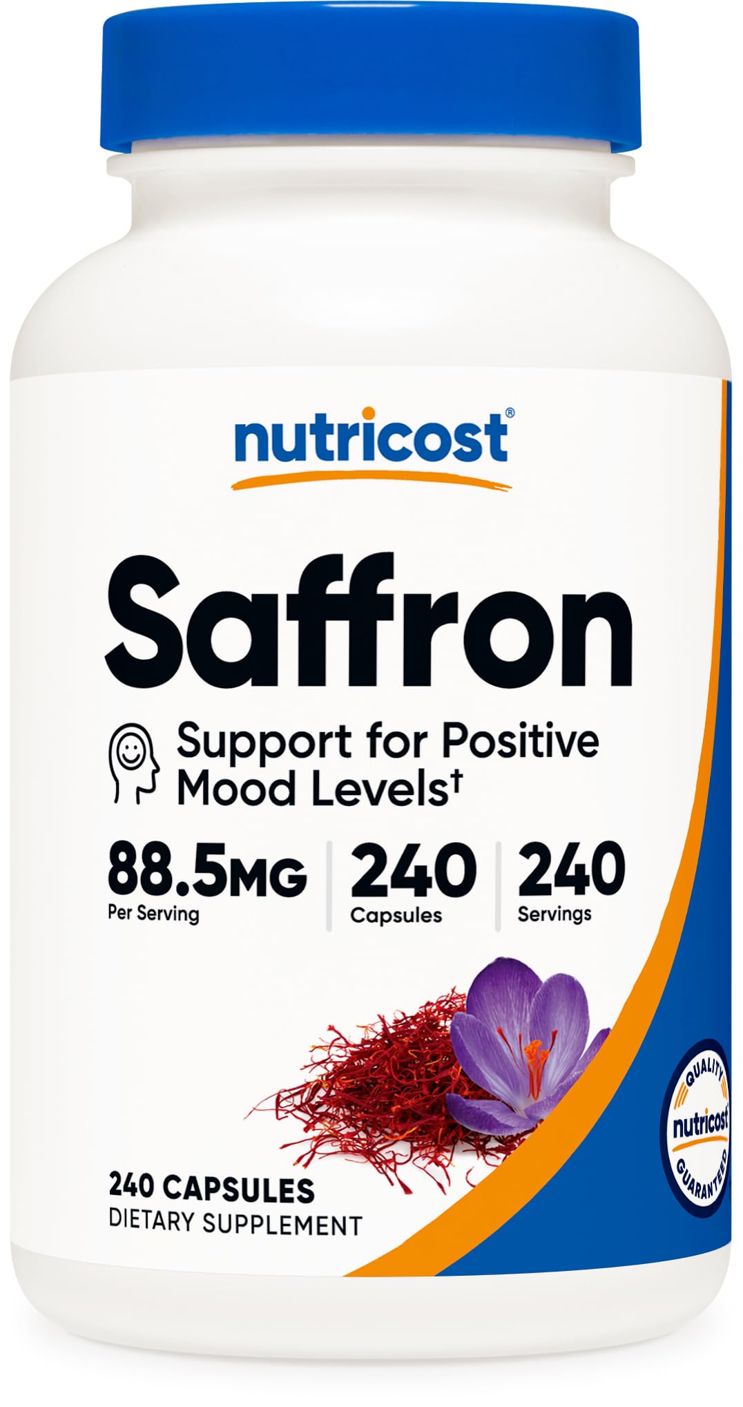 Nutricost Saffron Extract 88.5mg, 240 Capsules, Gluten Free, Veggie Caps 240 Count (Pack of 1)
