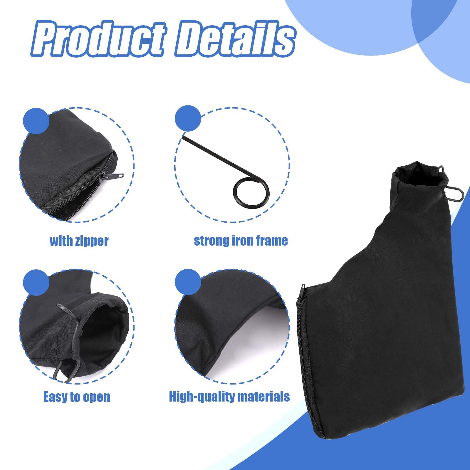 Black Dust Bags for Miter Saw - Easy Installation -4