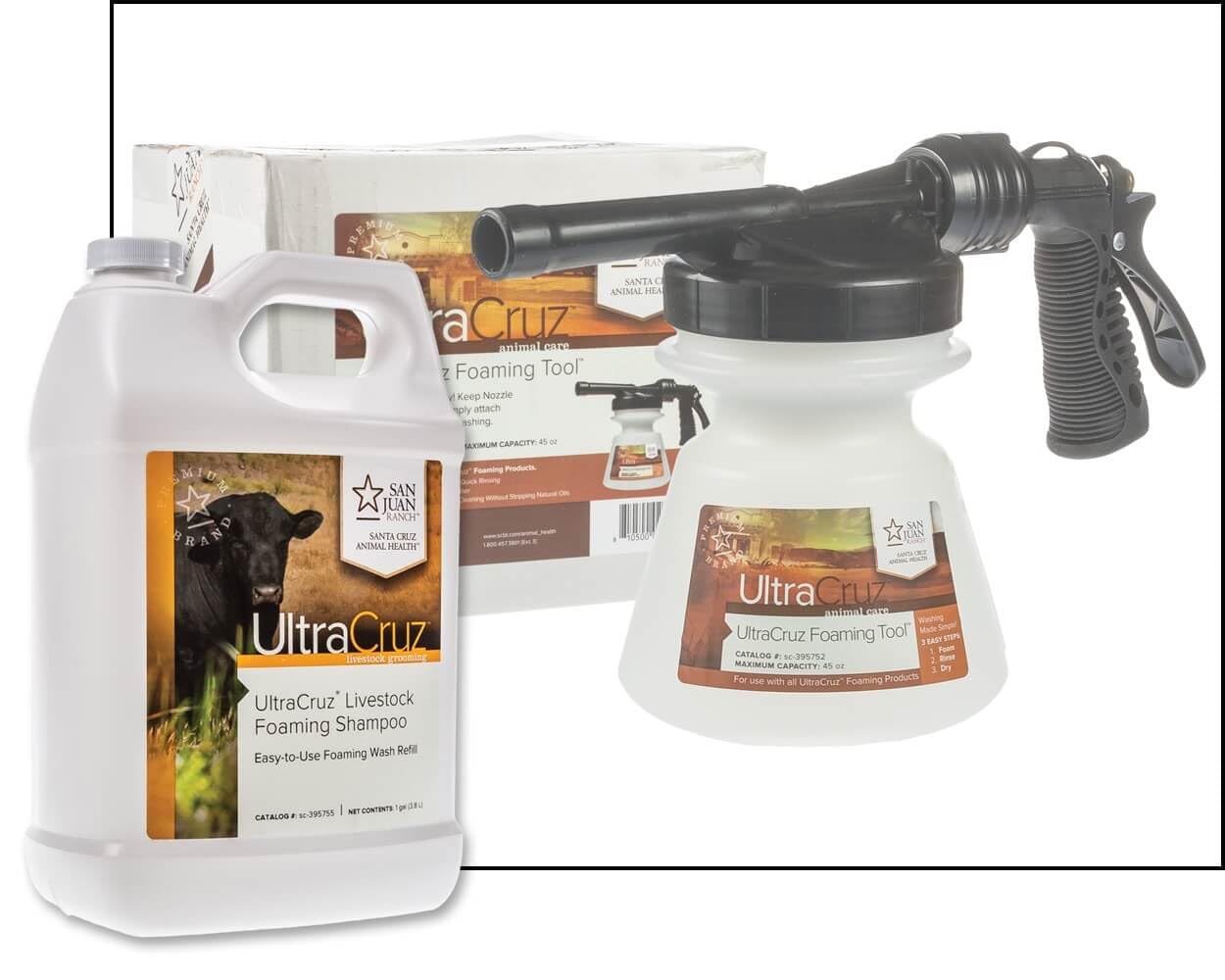 UltraCruz® Piankowy szampon dla bydła, kóz, owiec i świń, 1 galonowy wkład uzupełniający