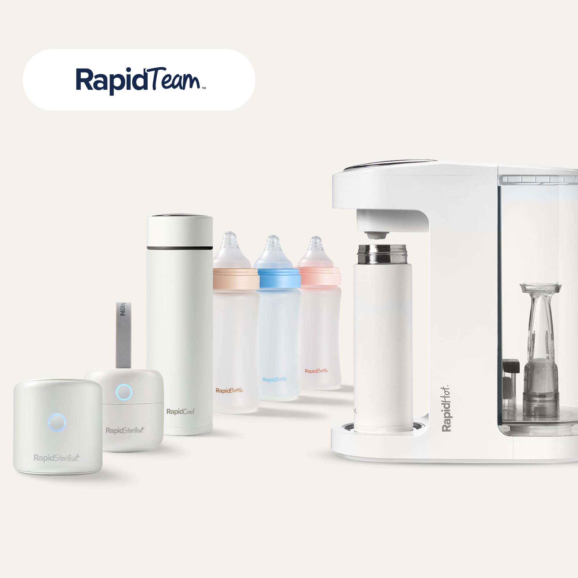 Nuby RapidBottle Biberon en verre anti-colique – Bouteille en verre revêtu de silicone avec tétine semblable à la poitrine | Alimentation rapide | Sans microplastiques | Stérilisation rapide | 140 ml