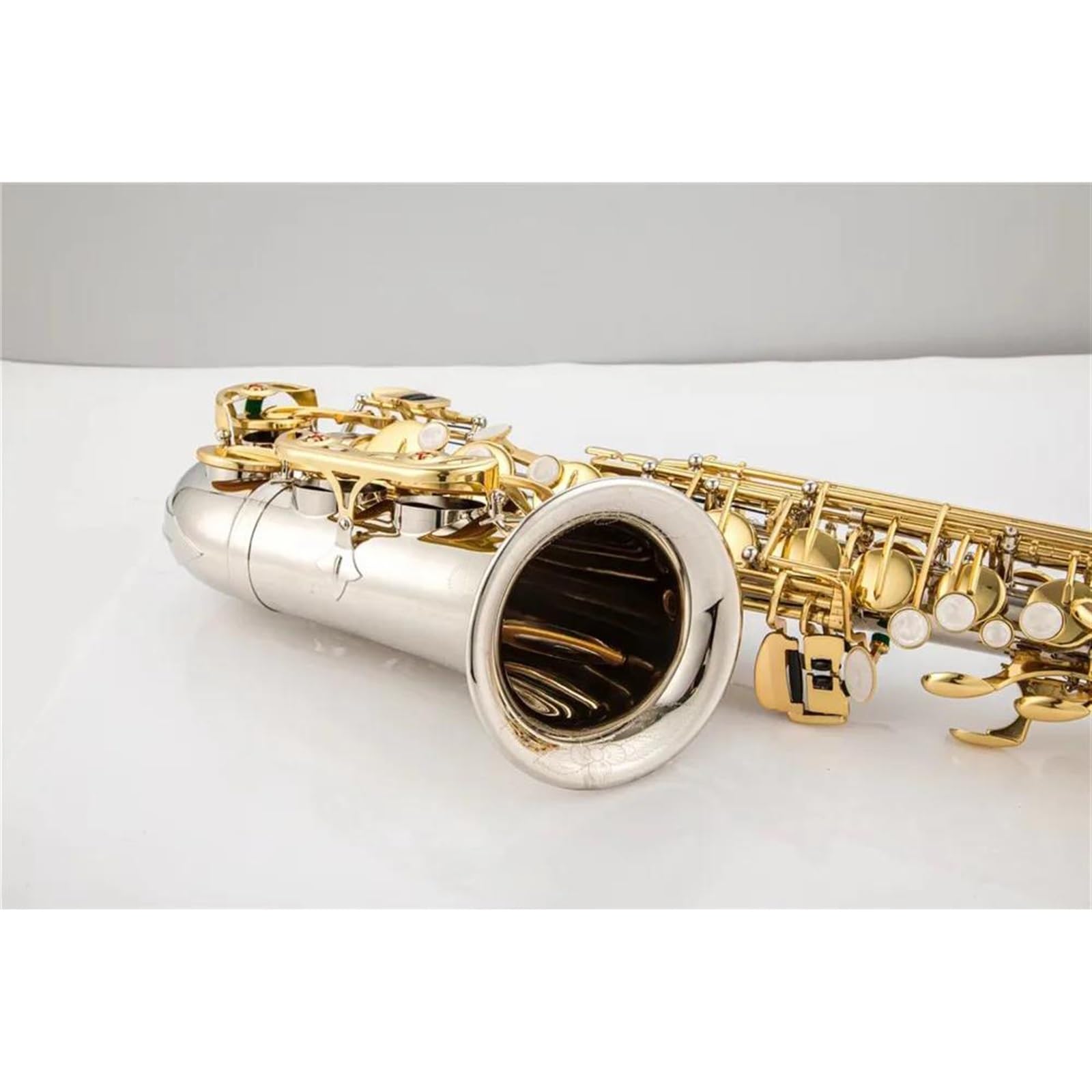 Saksofon Saksofon Altowy Eb Tone Posrebrzany Złoty Klucz Saksofon Profesjonalny Instrument Muzyczny Z Ustnikiem W Obudowie (Color : High-end bag)