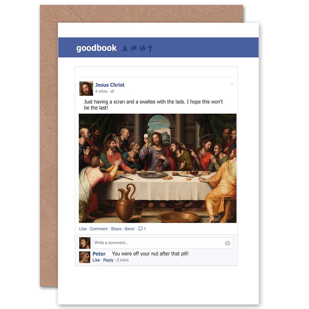 Wee Blue Coo CARD CHRISTMAS XMAS MERRY LAST SUPPER FUNNY JESUS PRESENT GIFT