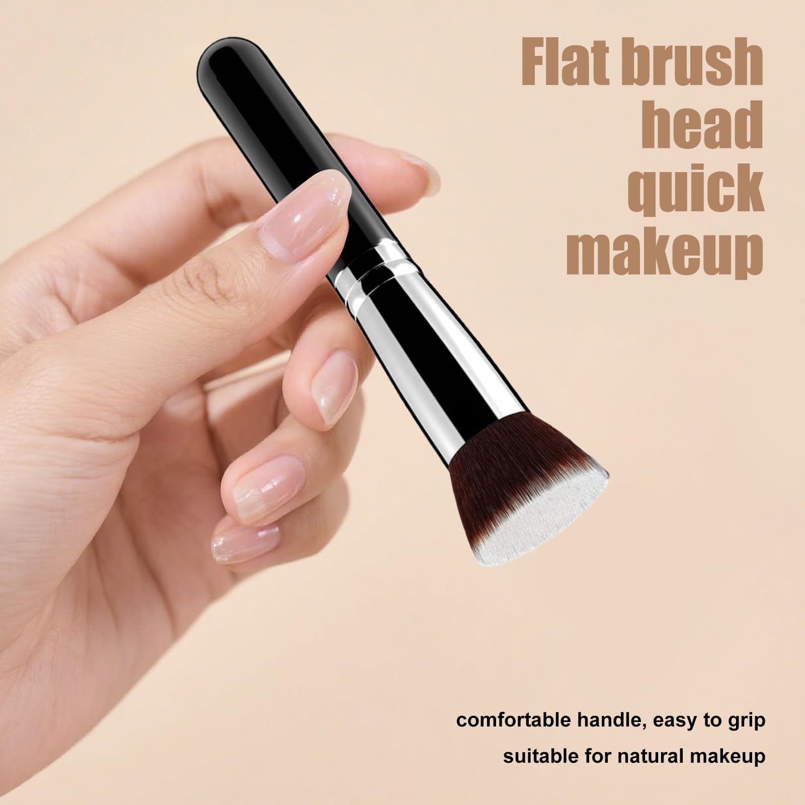 Flat Top Kabuki Foundation Brush - Premium Makeup for Liquid Foundation Cream, and Powder - Buffing, Blending Brush, Face - Image 4