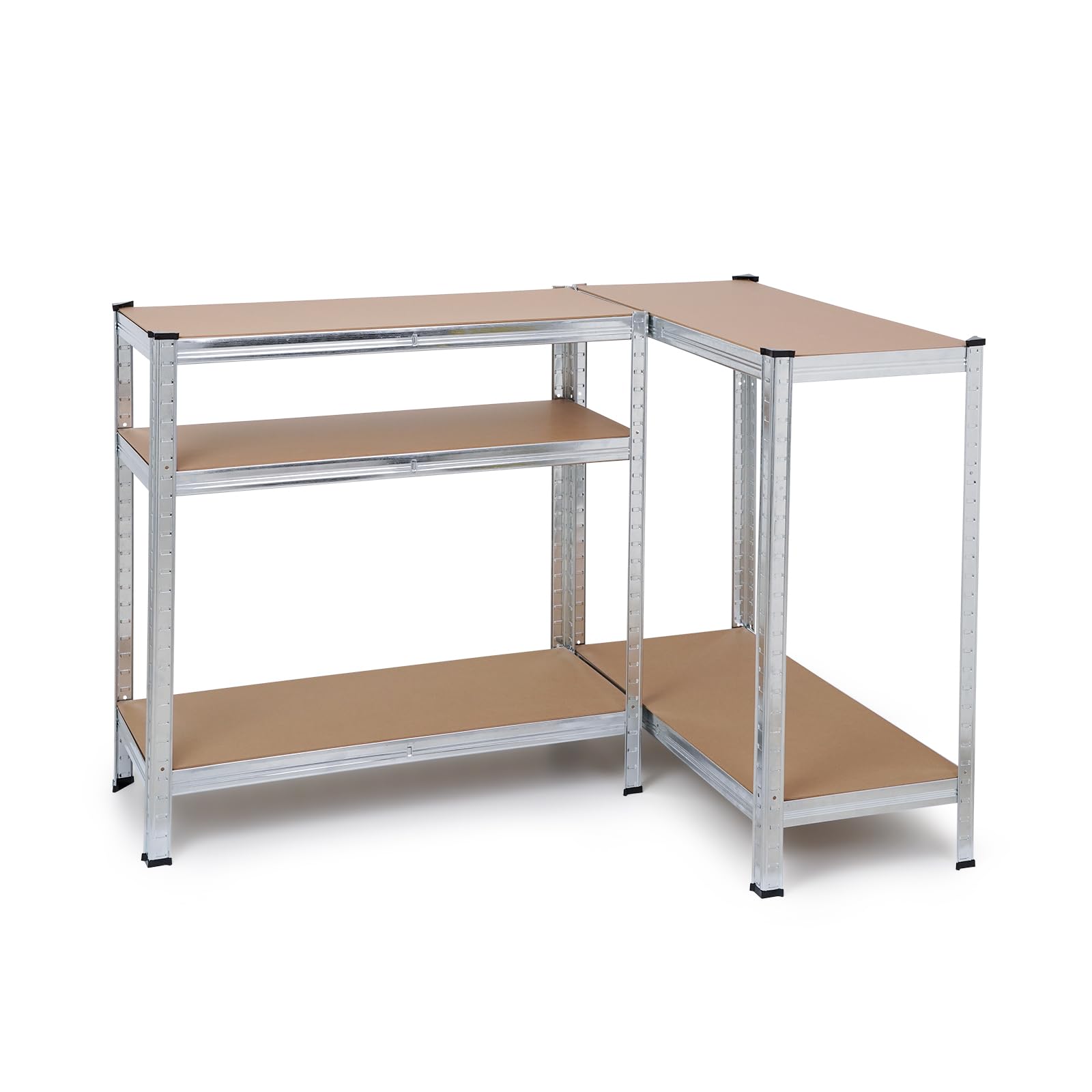 The Homeweeks Estantería Metálica 180x90x40cm | Galvanizada Modular | 5 Baldas Ajustables | MDF | Carga 175 kg por Estante y 875 kg Total | Montaje Suelo | sin Tornillos System Click & Push