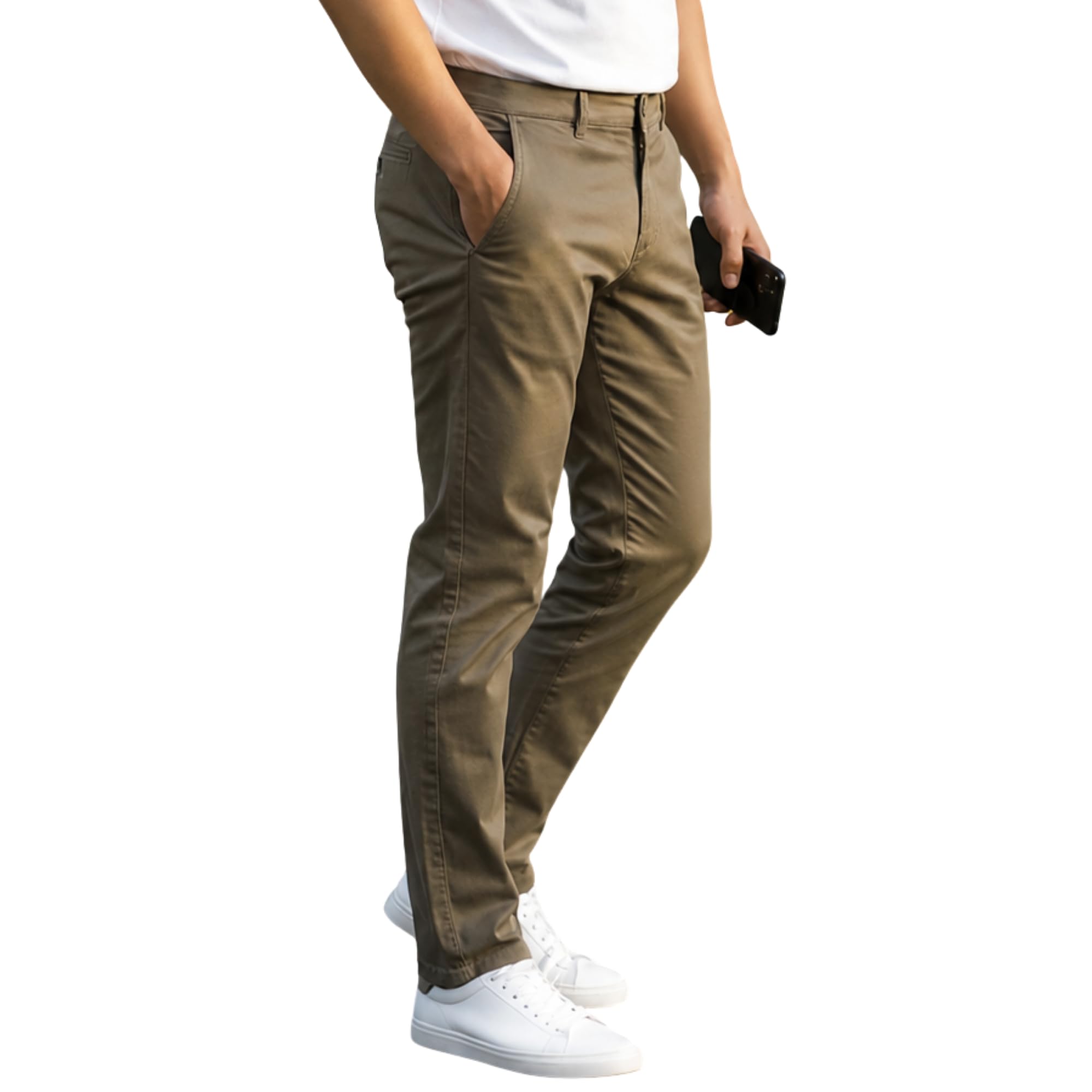 Smith & Solo Męskie spodnie chinosy, slim fit, rozciągliwe, wykonane w 98% z bawełny, eleganckie spodnie materiałowe, do biznesu i na czas wolny, chinosy męskie