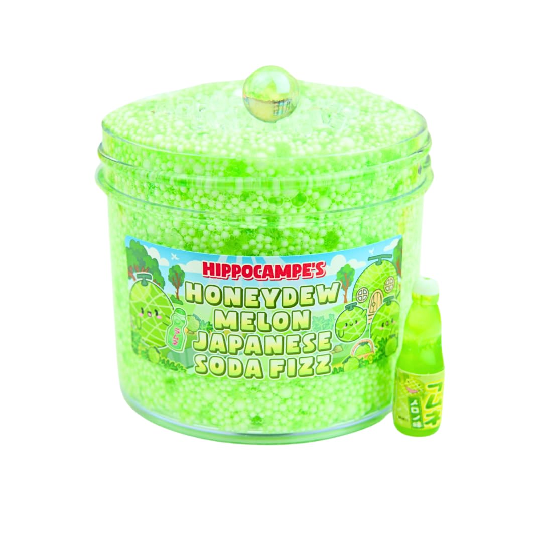 Honeydew Melon Japanese Soda Fizz Slime (SCENTED) | Handmade Slime | Hippocampe Slimes (4OZ)