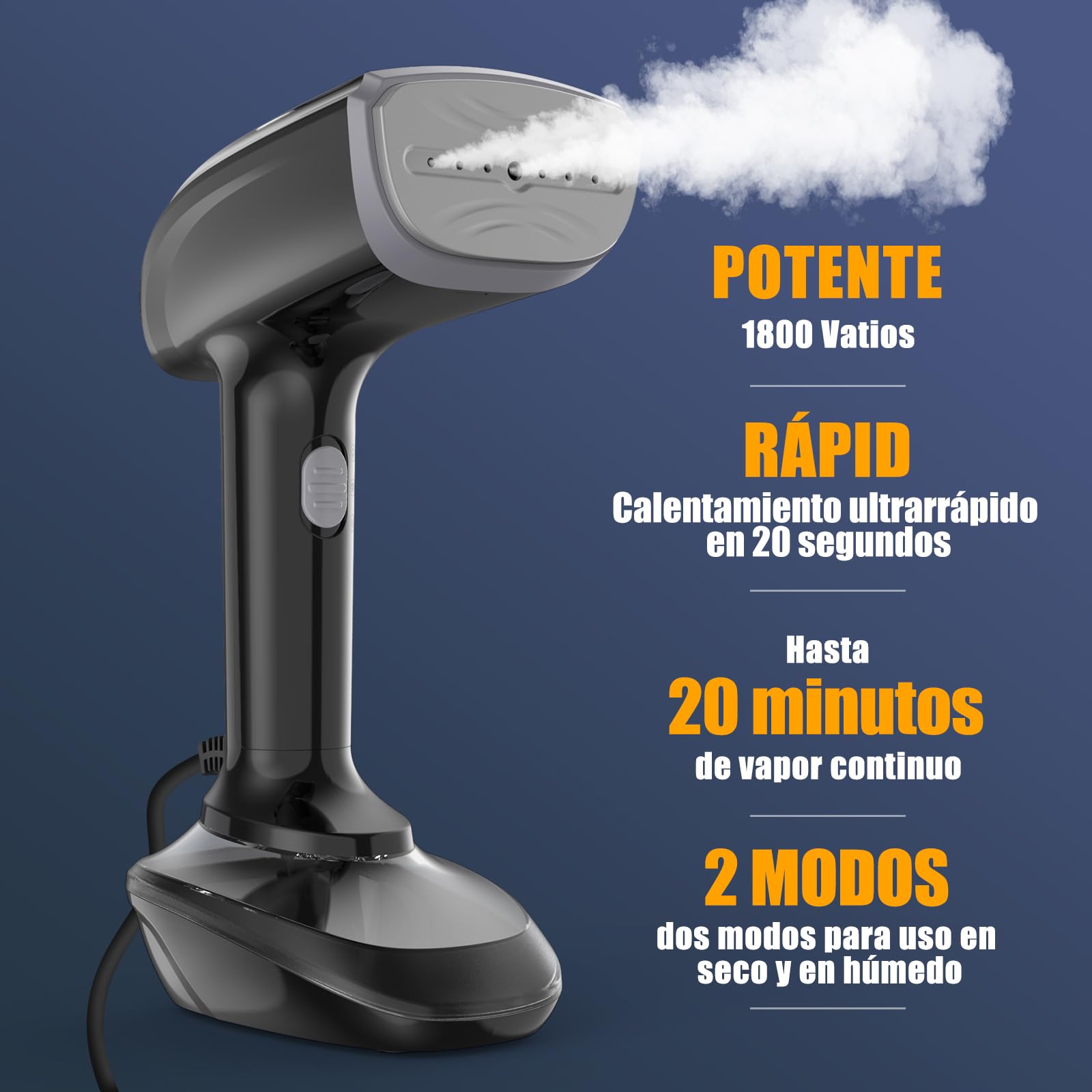 NTAYDZSW Plancha de vapor portátil para viaje 1800W, precalentamiento 20s, depósito 300ml extraíble, apagado automático, caudal de vapor 20g/min, para hogar, viaje y oficina