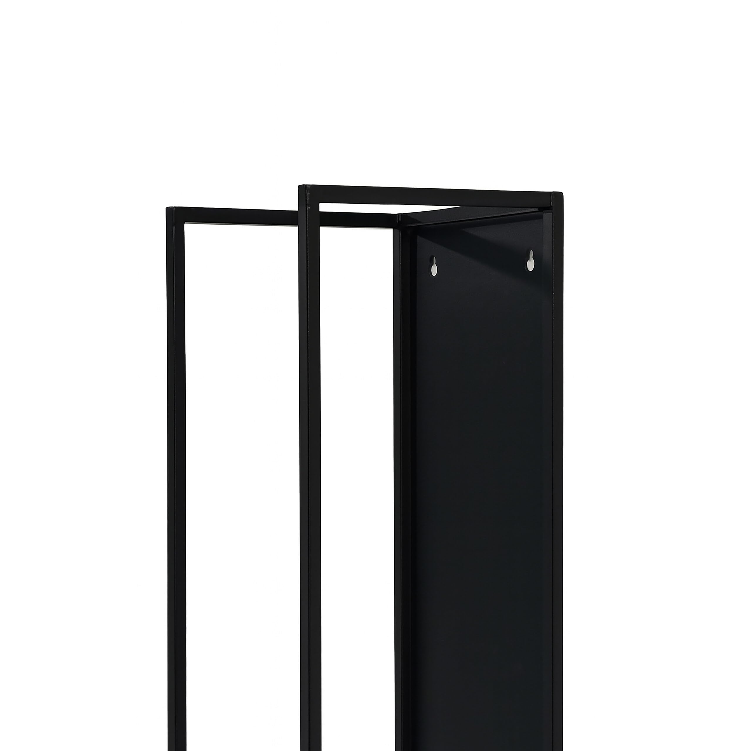 Estante para leña Relaxdays, Montaje en Pared, HBT: 75 x 25 x 25 cm, Pintado al Horno, Hierro, Negro
