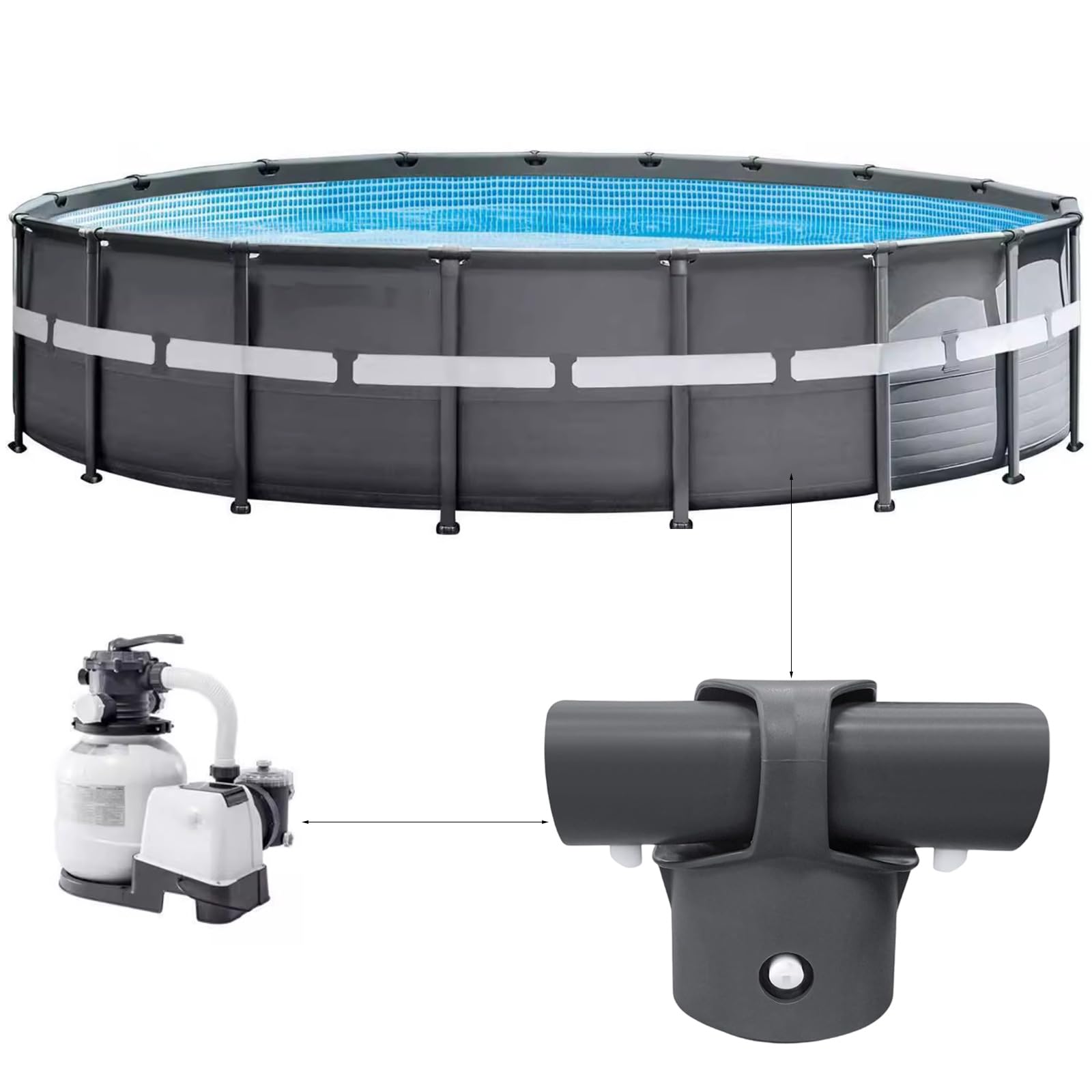 Effizienter T Verbindungs Pool Schlauchverbinder, effektiver Pool Schlauchadapter, geeignet zur Verbesserung der Wartungseffizienz, Ersatzverbindung für Pools