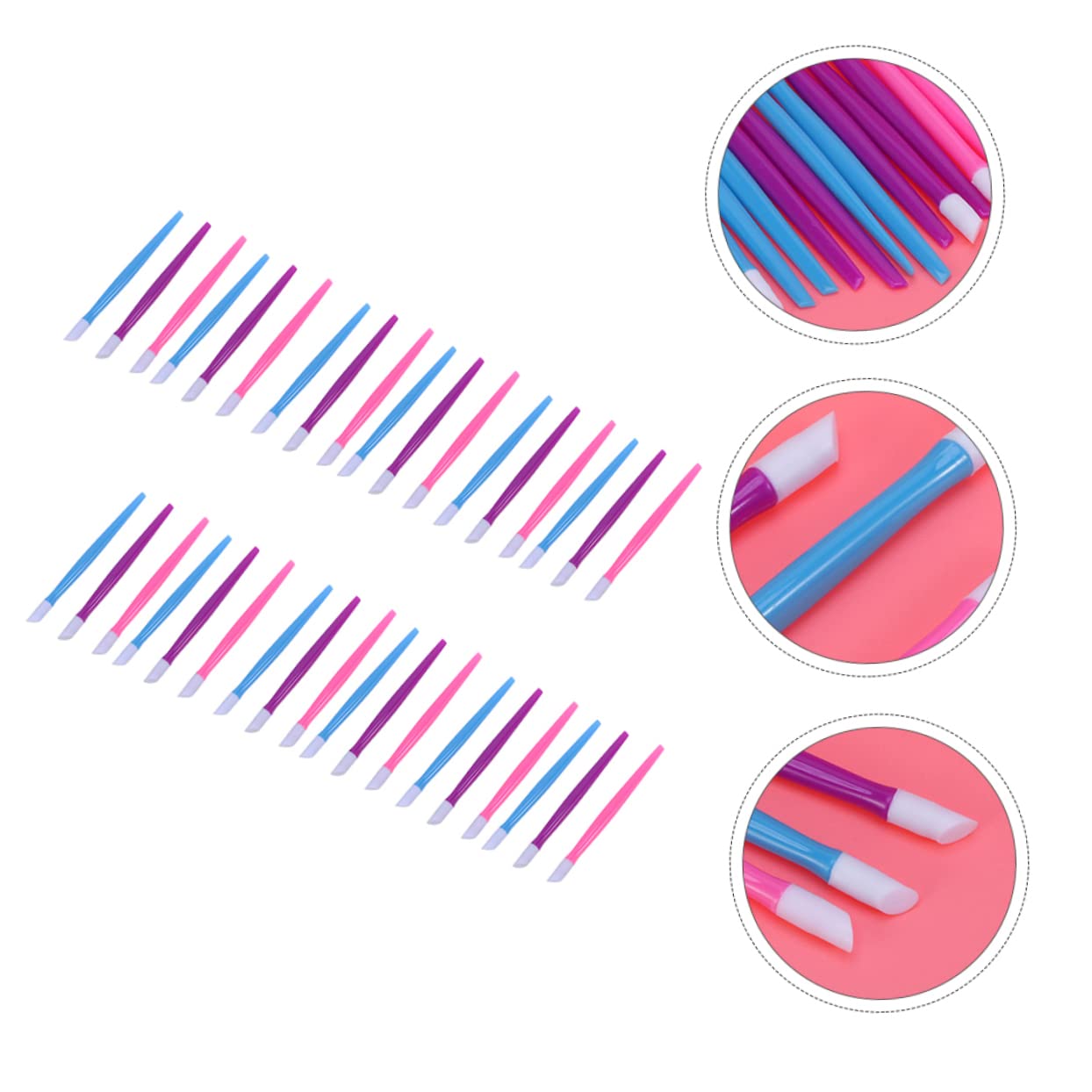 minkissy Nail Clier Set 72pcs Includes Plastic Pressing Rods Nail Cleaners Cuticle Pushers Essential Tools for Nail Salons and Lovers