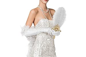 Vijiv Ostrich Feather Fan Bridesmaids White Chic