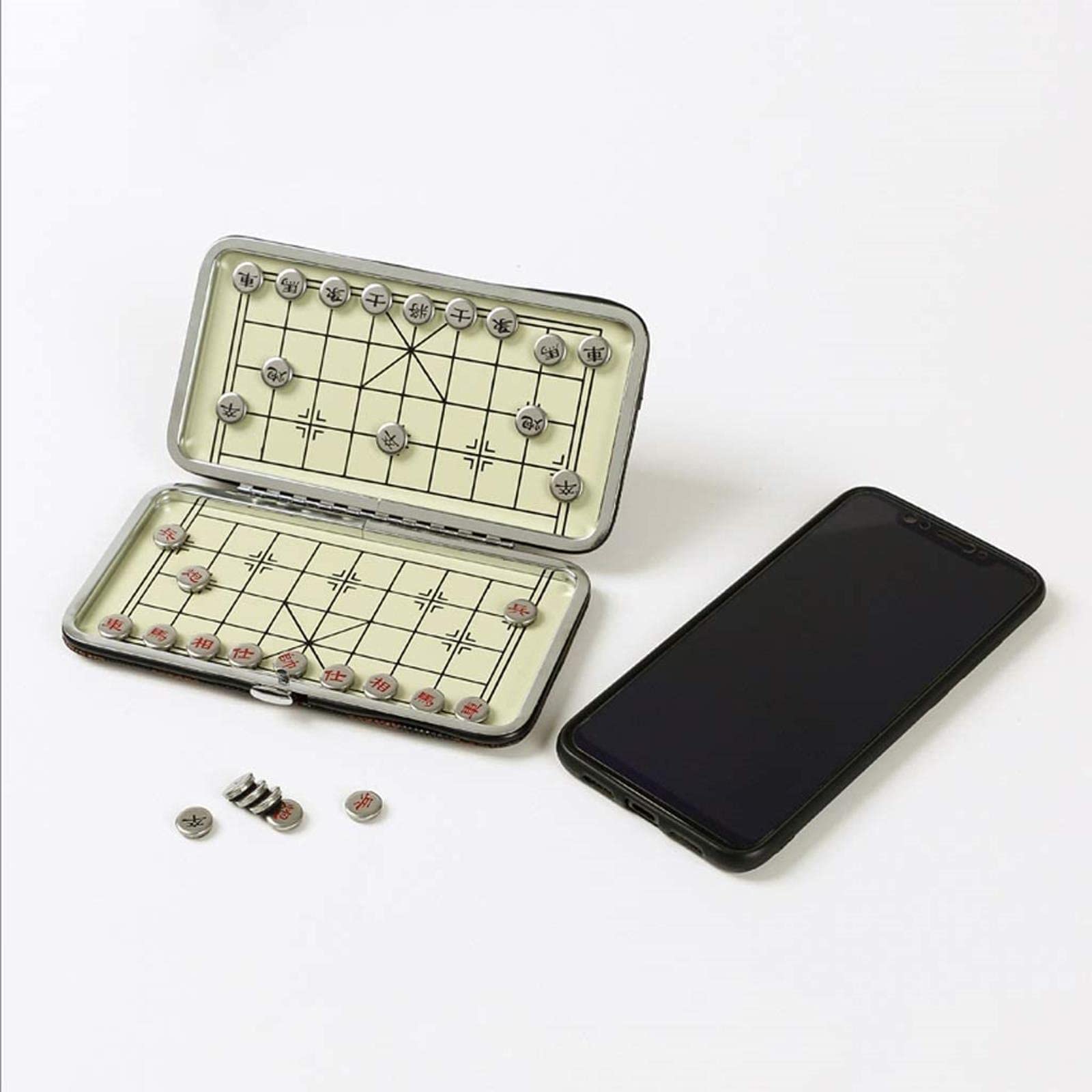 Set di scacchi cinesi, dama, giochi da tavolo in legno da viaggio Xiangqi 象棋, mini gioco magnetico