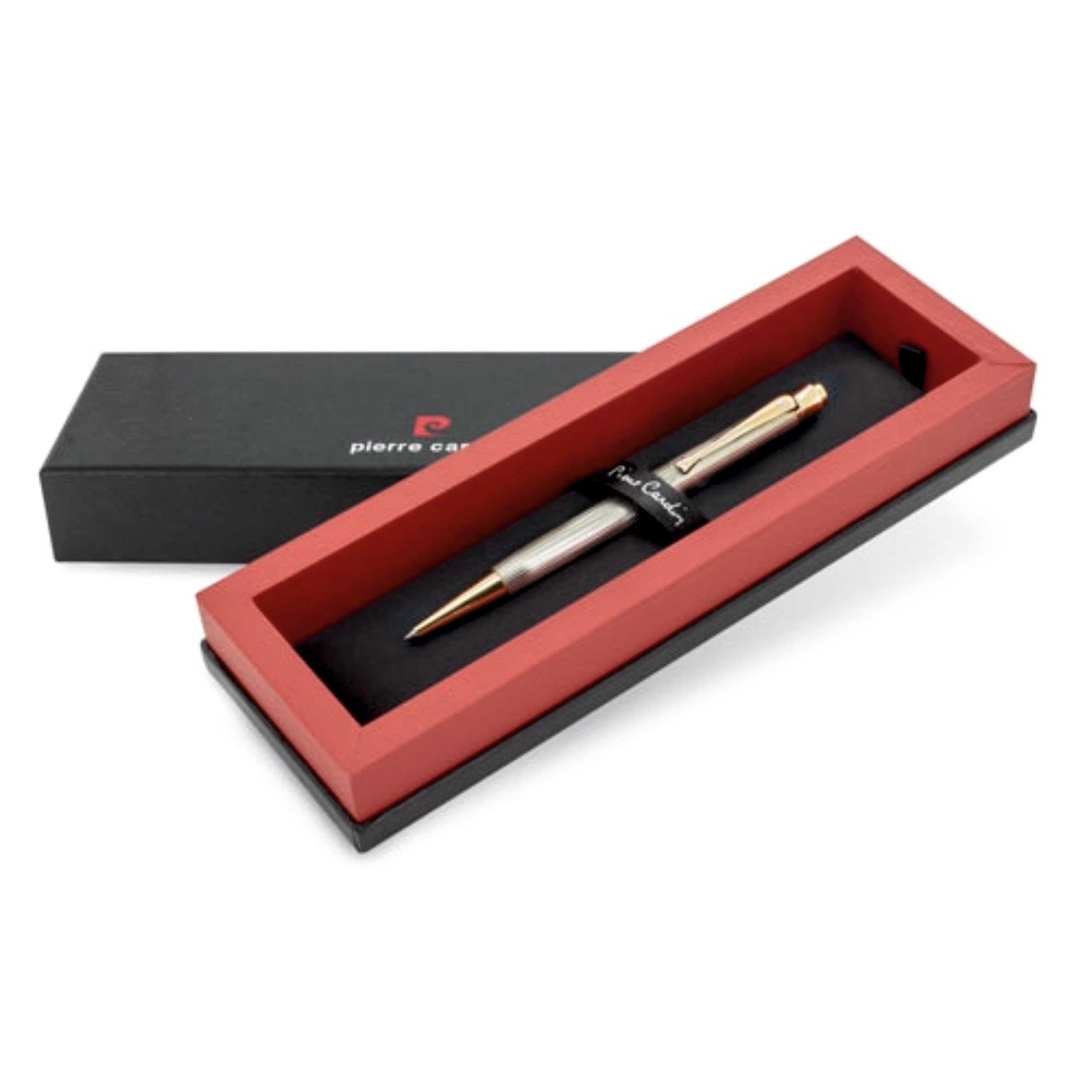 Bolígrafo de Plata maciza y Oro de 24 kilates Grabado con tu nombre y presentado en elegante Estuche para Regalo