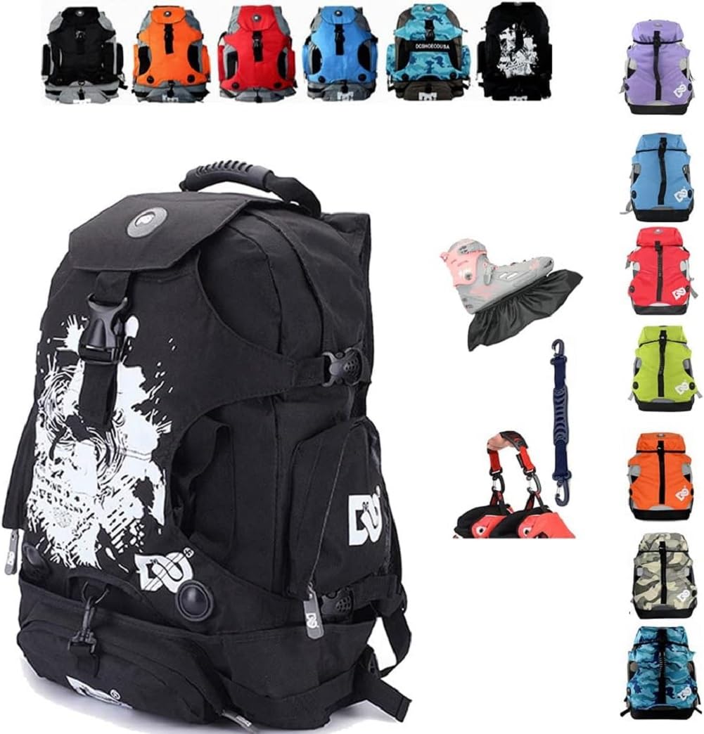 ZBH1985 Mehrfachfächer-Rollschuhrucksack zur Außenaufbewahrung von Inlineskates, Quad-Skates, Kunstlaufschuhen und Eisläufern
