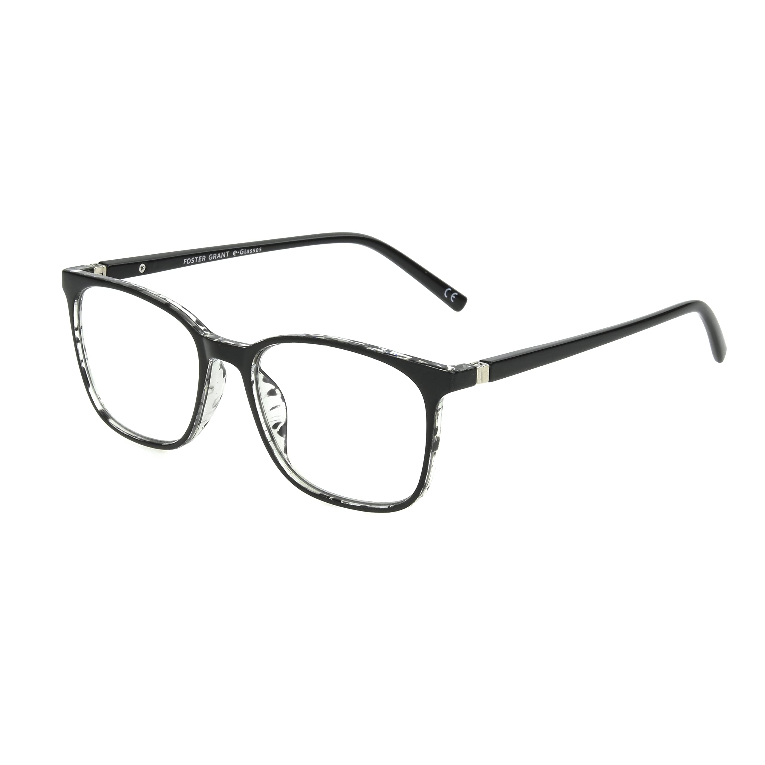 Foster GrantEric Blue Light Glasses, Black, Black, 52 mm