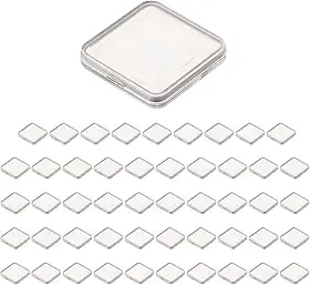 Pacote com 50 cápsulas ajustáveis para moedas 17/20/25/27/30 mm, estojo de plástico com suporte de moedas com juntas para armazenamento e proteção de coleção comemorativa de moedas