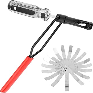 Valve Adjustment Tool for 10mm Jam Nut with Angled Feeler Gauge, Valve Lash Adjustment Tool for Hon-da,Toyo-ta and Other Japanese Car Engines, Slotted Va-lve Grinding&Lapping Too-l