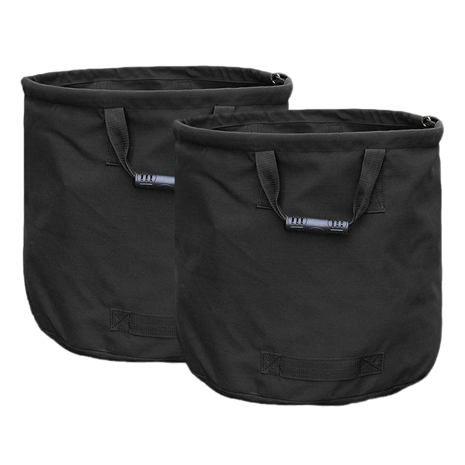 Garden Waste Bags, Heavy Duty Waterproof Canvas Bin Bags,Reusable Garden Sacks with Reinforced Straps,Ideal for Collecting Yard Waste, Plant waste grass and Leaves (Black, 2pcs)