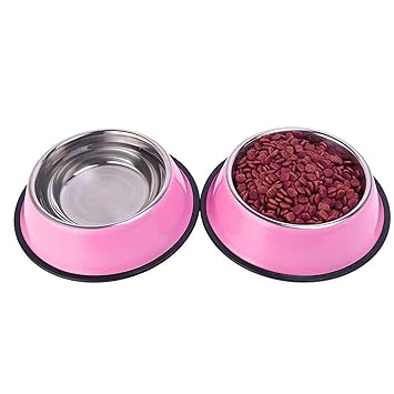 Whippy Stainless Steel Dog Bowl for Small/Medium/Large Pets (Set of 2)