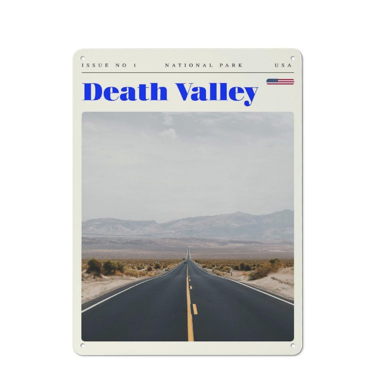 Junmoney Style-12 Tin Wall Plaque 40X30cm With Death Valley National Park For Guest Room Or Hallway, For Updating Guest Room And Hallway After Moving