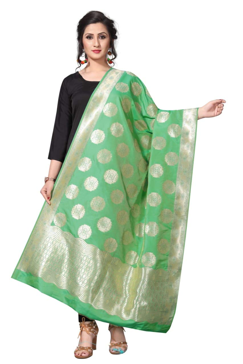 Women's Printed Banarasi Silk Dupatta-image-24