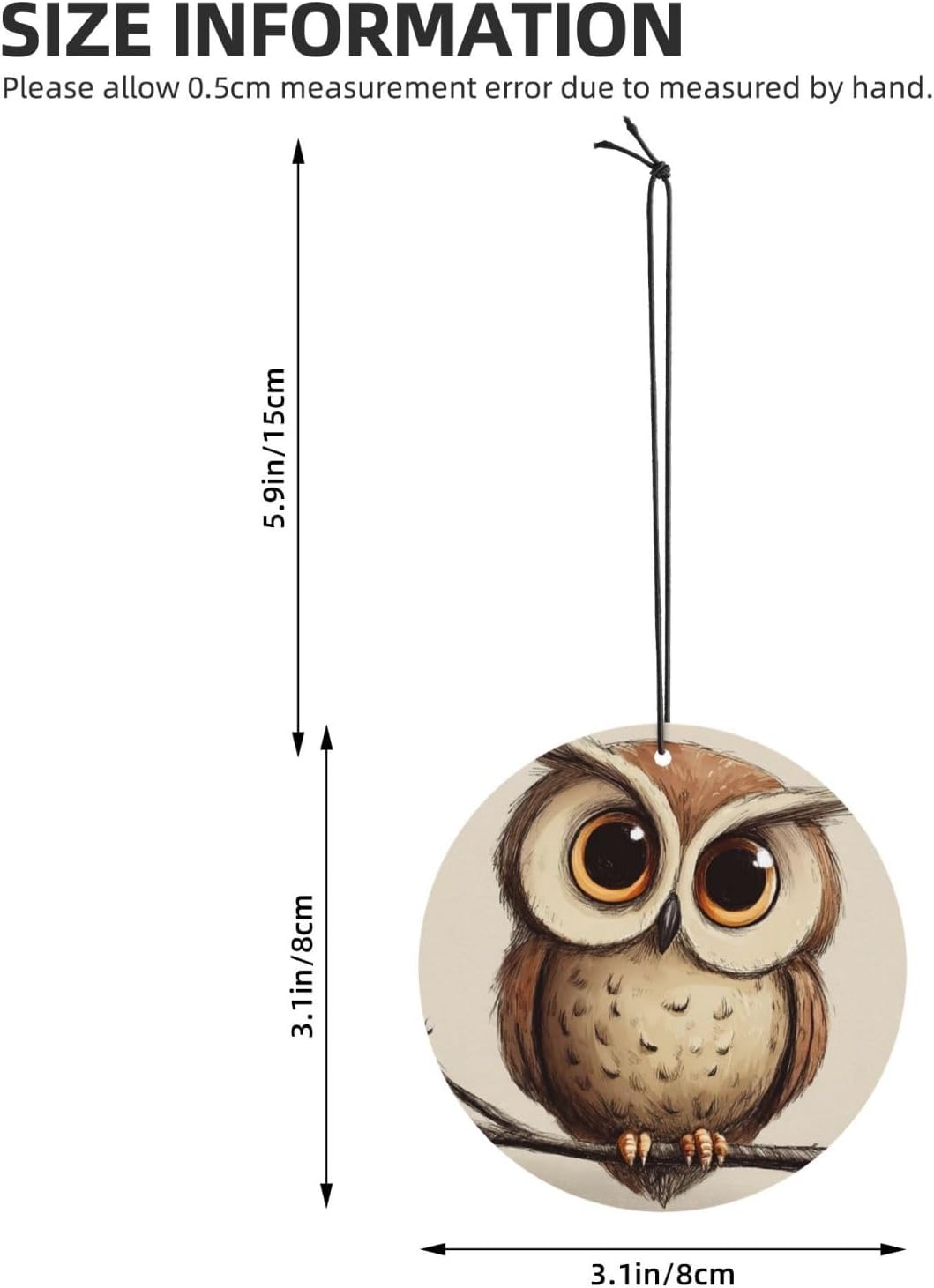 Car Air Freshener 24 PCS Cute Owl Hanging Car Air Fresheners Auto Interior Decor Card Freshener Strong Scented Card Lavender Cars Scents for Office Bedroom Close Drawer Round Shape