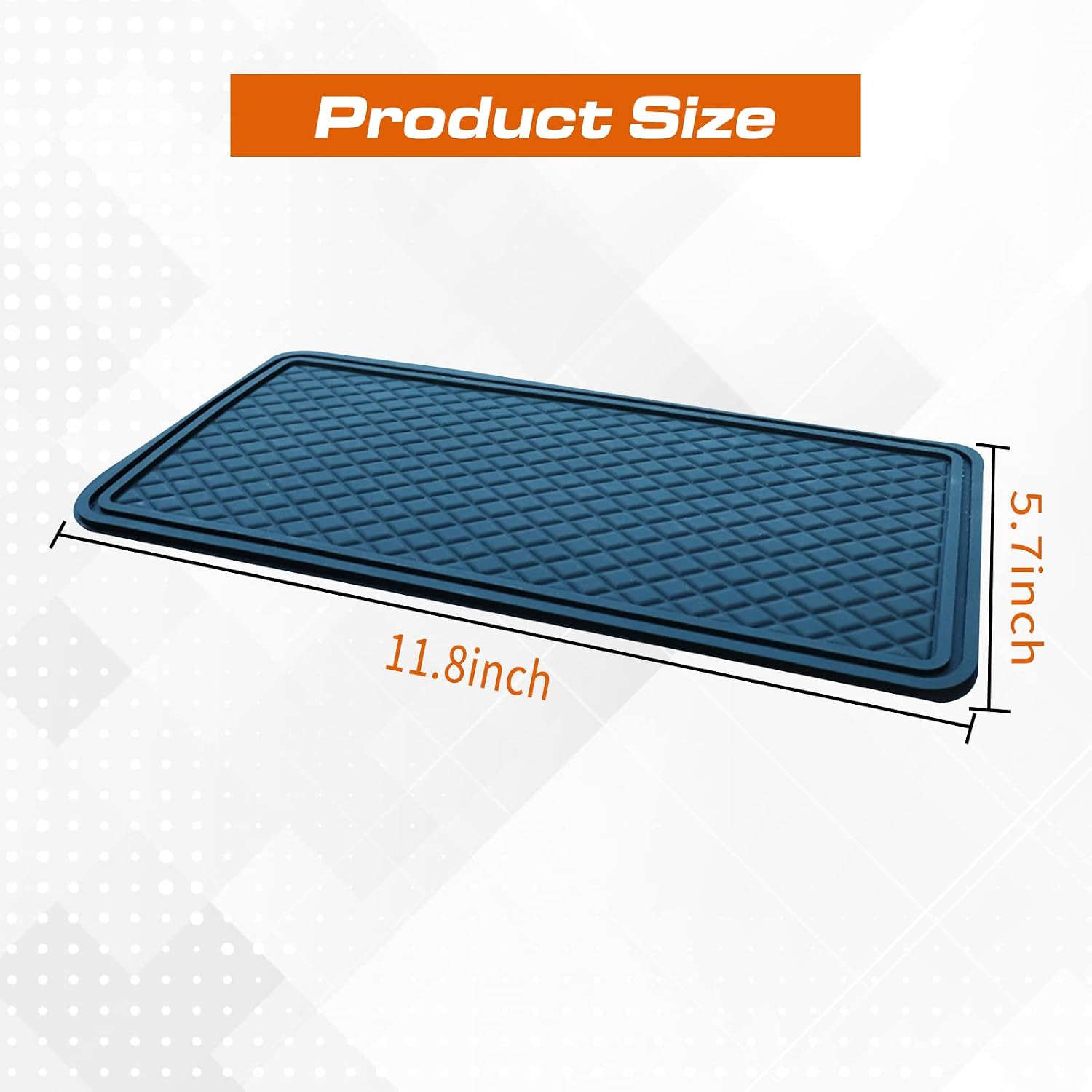 1 PC Car Dashboard Non Slip Mat, 11.8In x 5.7In Anti-Slip Phone Hold Dashboard Sticky Pad for Radar Detector, Cell Phone, Keys, Glass, Mirrors, Metal (Black)