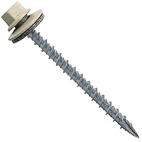 Vista 35 de Tornillos para techos de metal #10: (250) Tornillos x 2-1/2" ABC GRIS Tornillo de techo de chapa hexagonal Tornillo de techo de chapa. Arandela EPDM