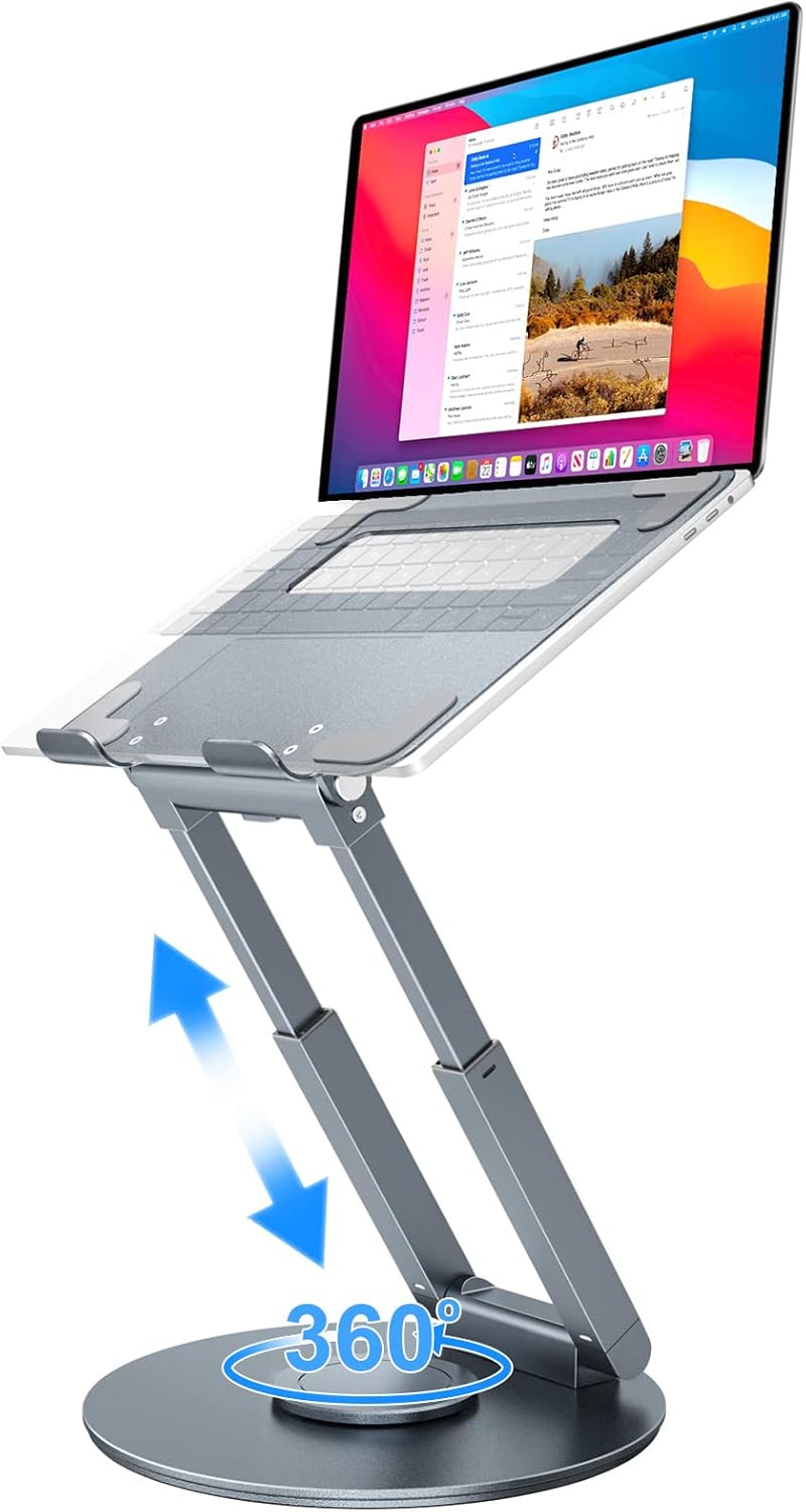Buy Laptop Stand Height Adjustable with 360° Swivel Base, Sit to Stand