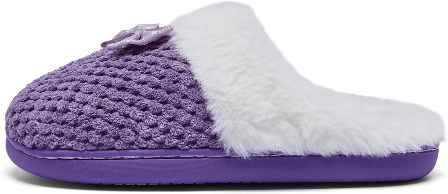 Kids Toddler Girls Slippers Memory Foam Comfort Wool-Like Plush Fleece Lined Winter House Shoes for Indoor - Image 3