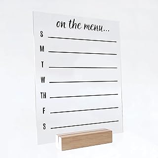 Menu Planner Acrylic Weekly Desk Calendar - Personalized Dry Erase Board, Desk Calendar, Weekly Calendar, Housewarming Gift, Custom Calendar (10" x 12", Colorful Package)