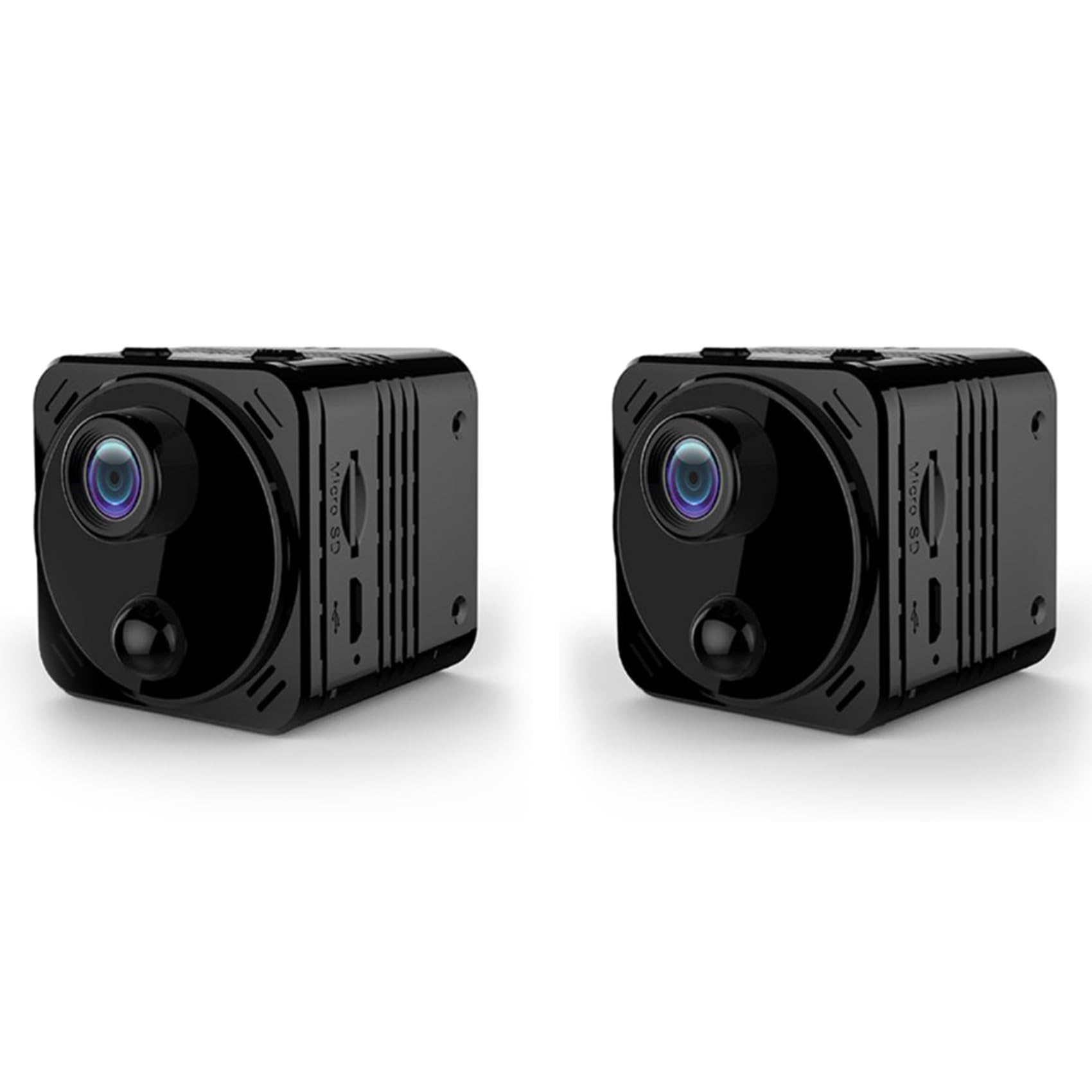 Jnchdghwa Black 2X 4K Mini Wifi Nanny Camera Long Standby Built-In Battery Motion Detection Alarm Surveillance Camera(B)