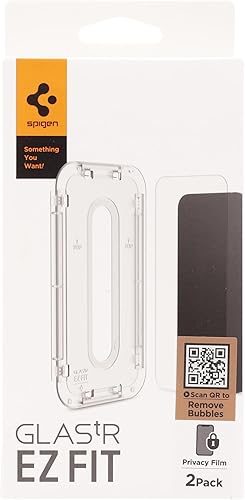 Miniatura 9 de Spigen Protector de pantalla de vidrio templado GlasTR EZ FIT  Privacidad diseñado para iPhone 15 Pro compatible con fundas  Paquete de 2