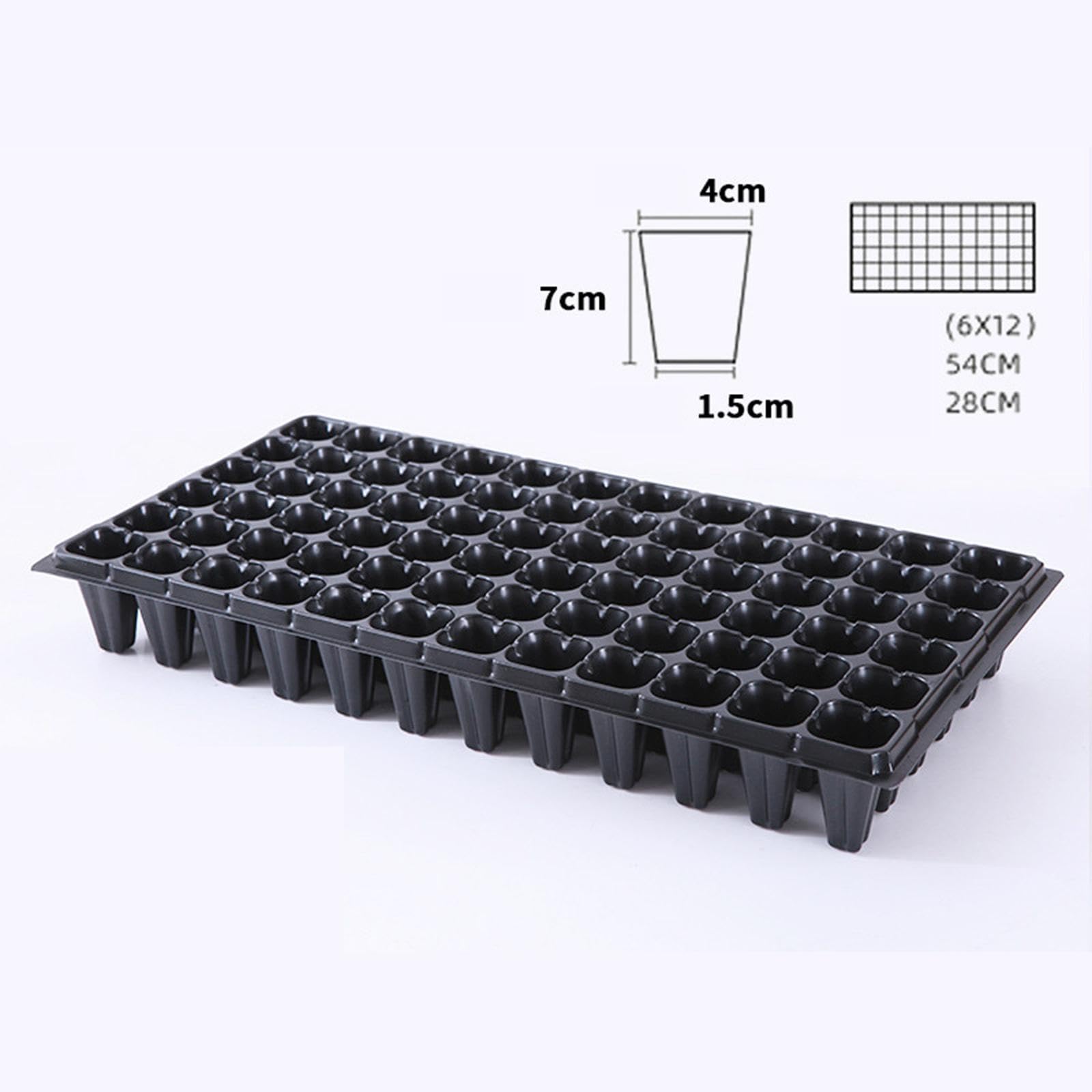 F Fityle 12 bandejas para plántulas de con Orificio de Drenaje, Multiusos, para Cultivo de microvegetales, Frutas de Granja y Interior, 72 Celdas