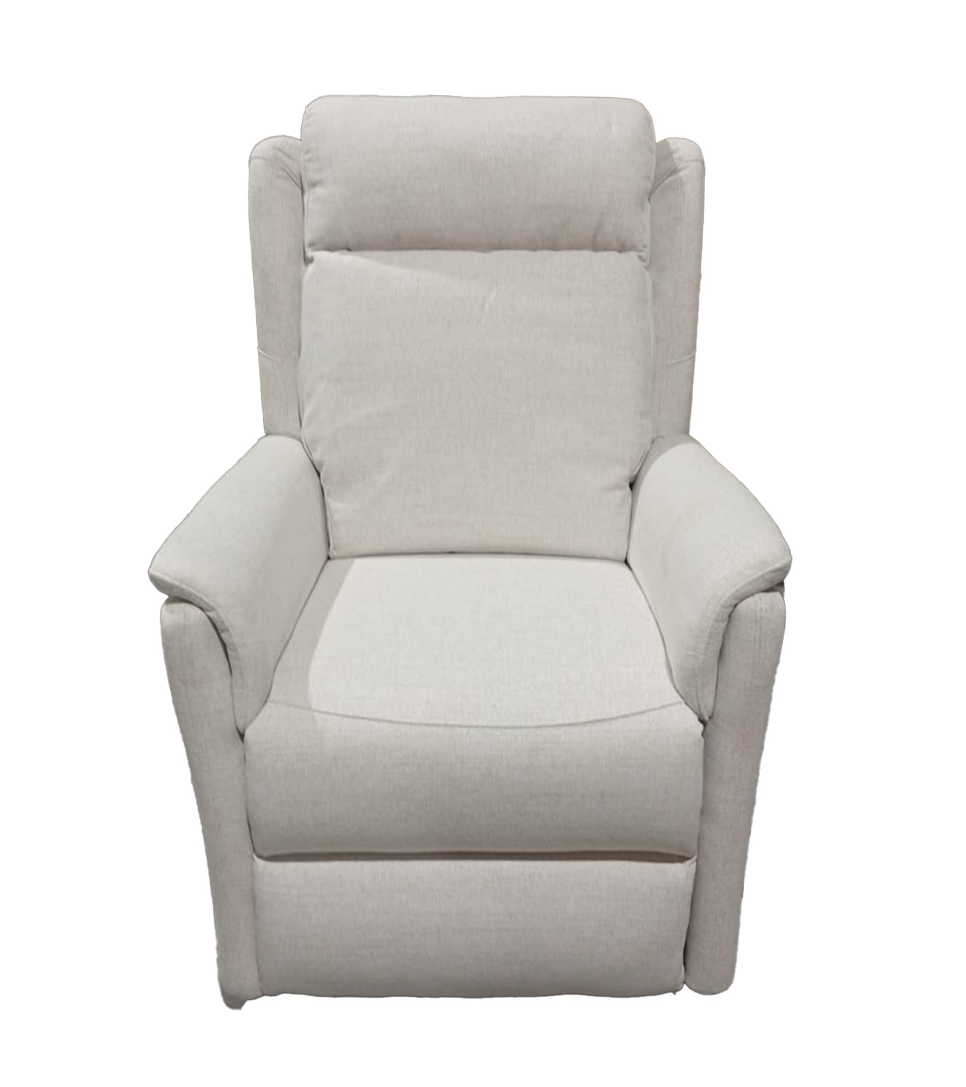 SWEET SOFA® Sillón Relax Reclinable Nievis con Palanca y Reposapiés Elevable, Tapizado en Tela Beige, Estructura de Madera y Acero, 107x72x98 cm, Butaca Individual para Salón o Descanso