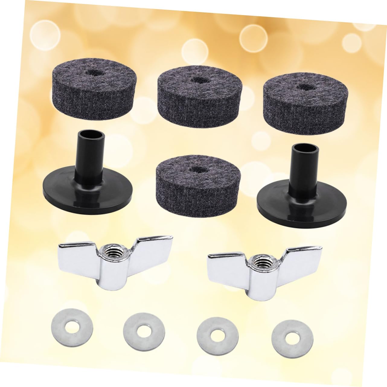 GALPADA Drum Cymbal Accessory Set Durable Felt Washers Silver Grey and Cymbal Sleeves for Optimal Performance in Drum
