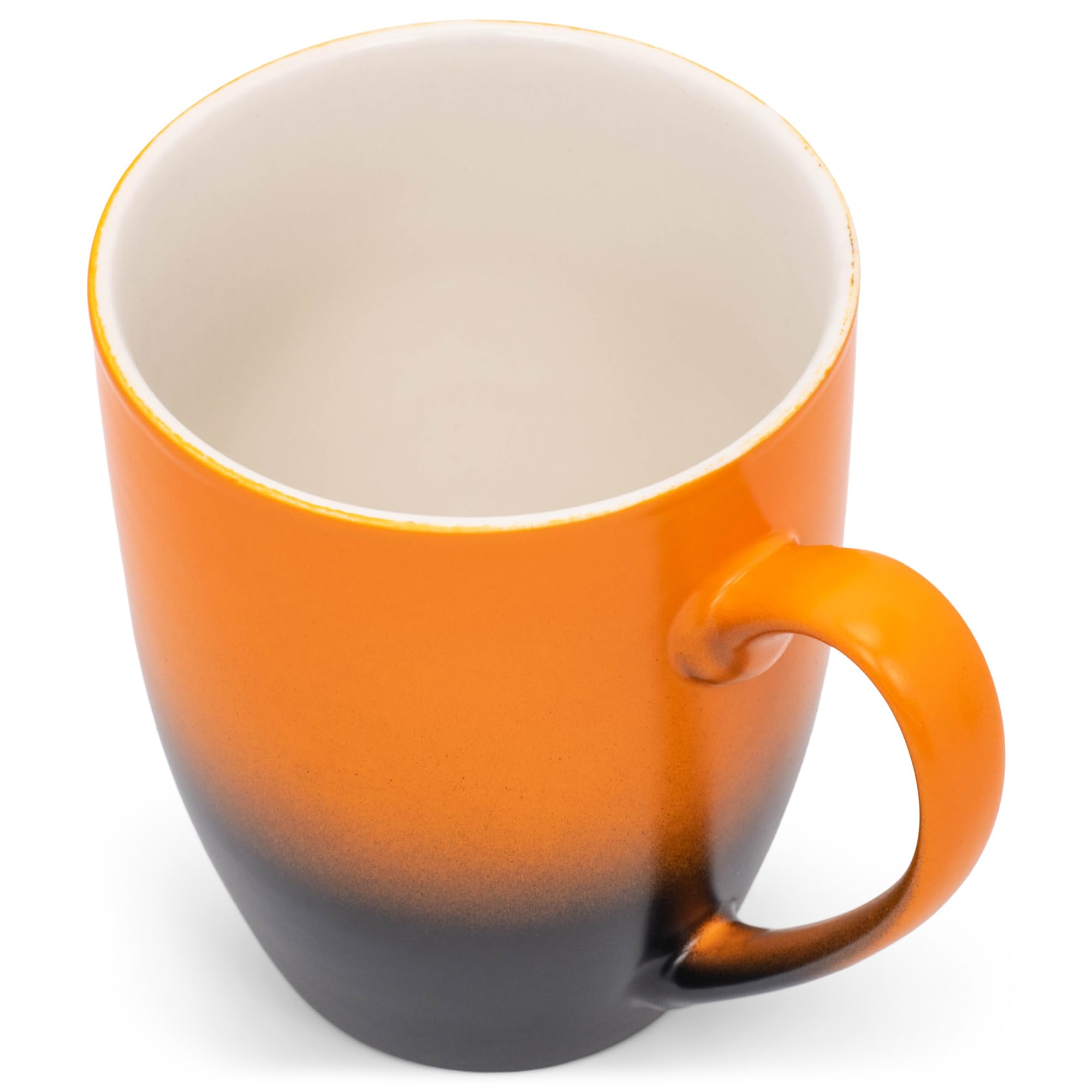 Elanze Designs Color Pop Ceramic Mug Set Of 4 - 16oz Glossy Yellow & Black Mugs, Dishwasher & Microwave Safe