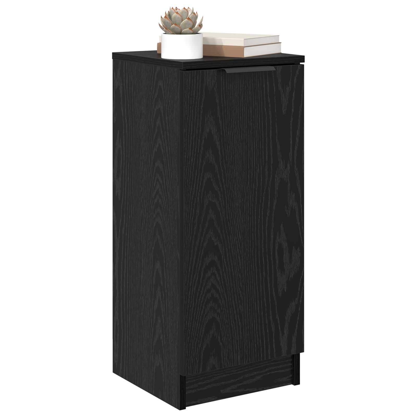 Credenza nera effetto rovere, 30 x 30 x 70 cm, comò