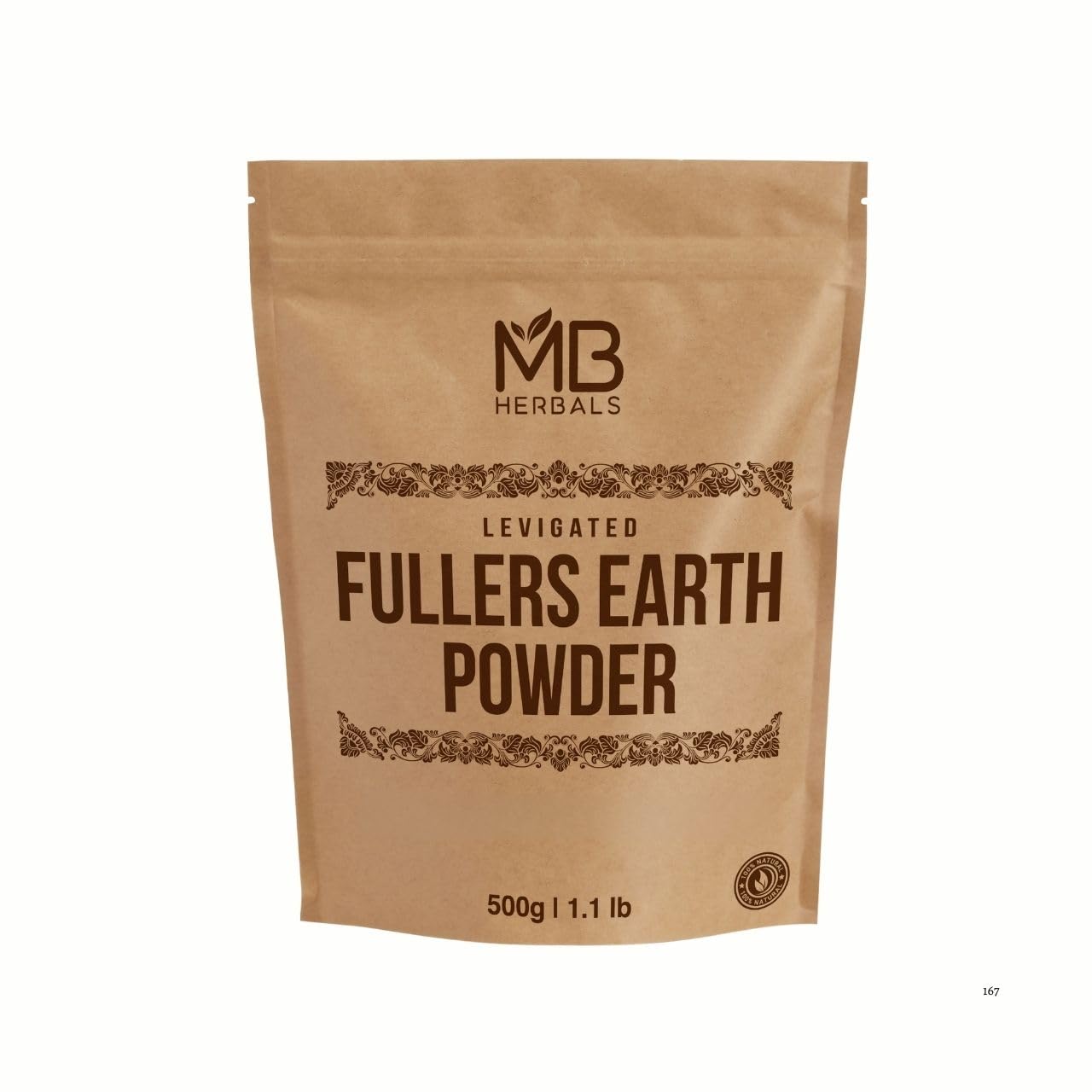 MB Herbals Fullers Earth Powder 1.1 LB | 500 Gram | Fuller's Earth | Multani Mitti | Bentonite Clay for Face Pack | No Fragrance | No Preservative