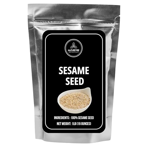 Naturevibe Botanicals Semillas de sésamo orgánicas 1 libra de color blanco sin gluten y sin OMG aptas para cetogénicos 16 onzas El embalaje puede
