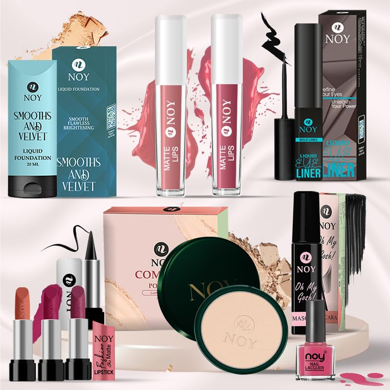 NOY Complete Makeup Kit for All Skin Types Complete Glam Kit A High-Quality Collection of Beauty Products for Crafting Polished and Effortlessly Beautiful Looks #11K270