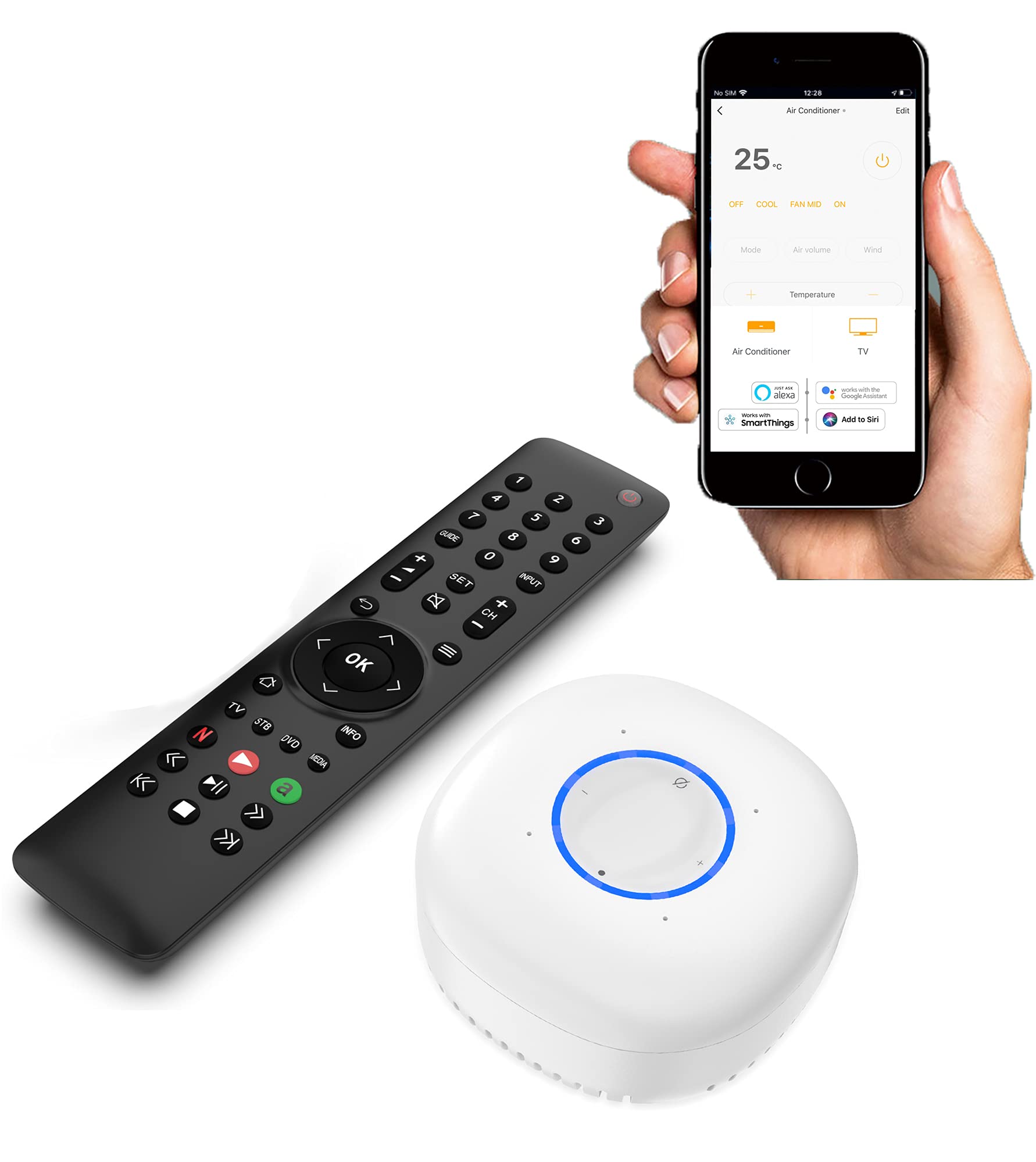 Smart Home Hub with Speaker | Universal Remote Control | with IR Blaster, Alexa Built-in | App/Voice