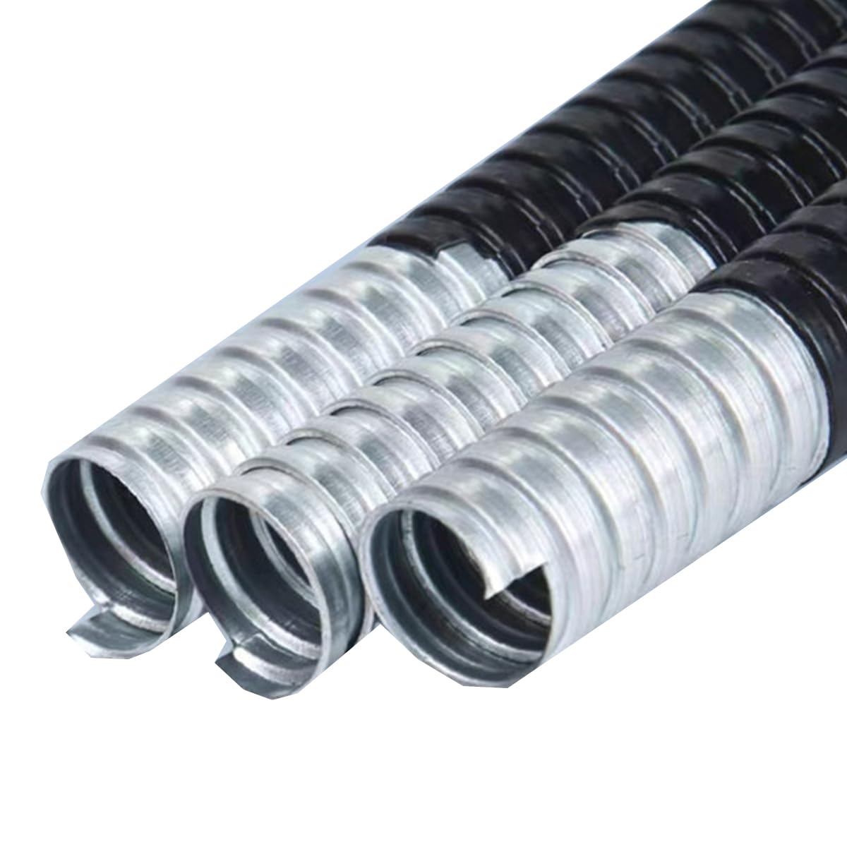 Guaina Flessibile Metallica Rivestita in Plastica Tubo Corrugato Flessibile per Gestione Cavi Uso Industriale Domestico,19/20mm（10m）